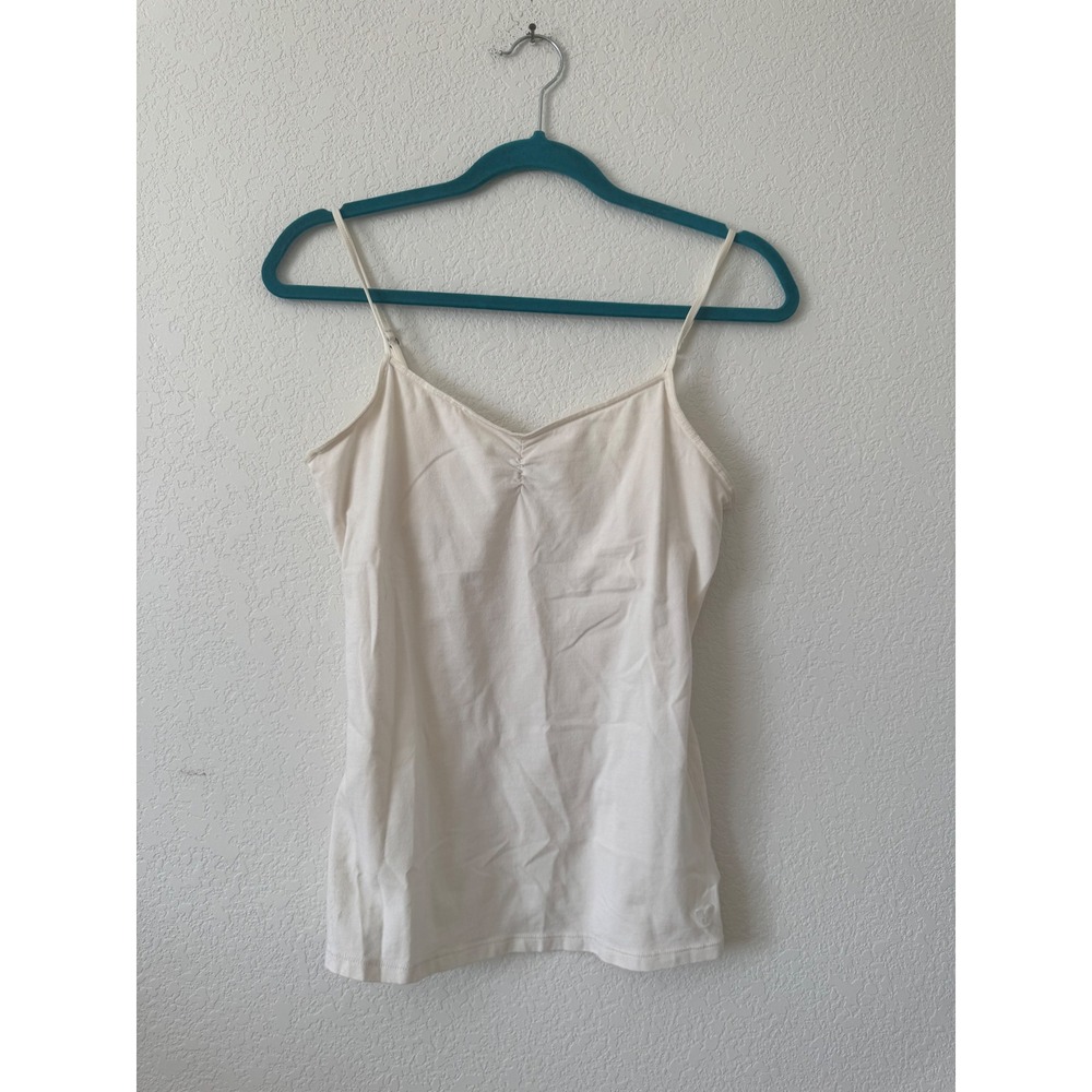 American Eagle Outfitters Cream Ruched‎ Camisole Tank Top M Spaghetti Straps